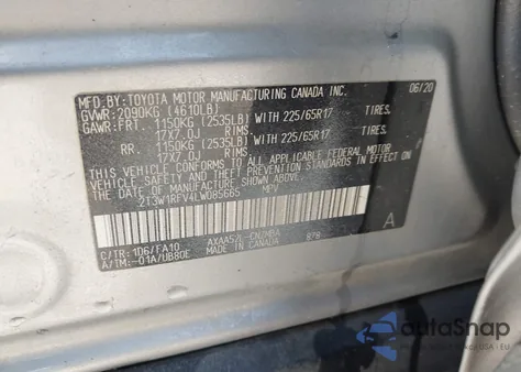 2020 Toyota Rav4 Xle from USA, damaged, VIN 2T3W1RFV4LW085665